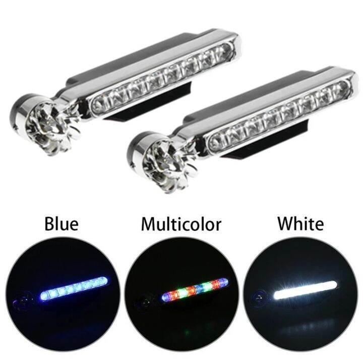 [HOT ZQQIUZWREKW 111] 2pcs Wind Powered 8 LED Car Light External DRL