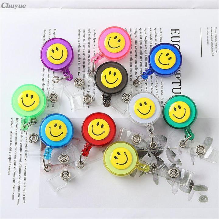 Ins Cute Smile Retractable Lanyard Card Holder Holder Student