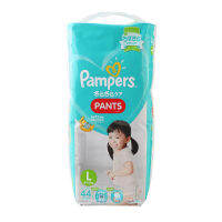 [แนะนำ] Pampers - แพมเพอร์สเบบี้ดรายแพนท์กางเกงผ้าอ้อมเด็กขนาด L 44ชิ้น เก็บปลายทางได้