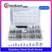 410pcs 516 14 316 532 18 304 Stainless Steel Imperial Set Screw Hex Socket Inch Grub Set Screw Assortment Kit With 5 Wrench