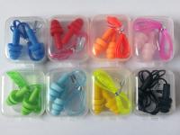 4pieces box-packed comfort earplugs noise reduction silicone Soft Ear Plugs PVC rope Earplugs Protective for Swimming for sleep