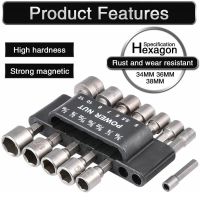 Power Nut Driver Drill Bit Set 14pcs Hex Socket Sleeve Nozzles Adapter 1/4-12mm Magnetic Nut Driver Set Drill Adapter Power Tool