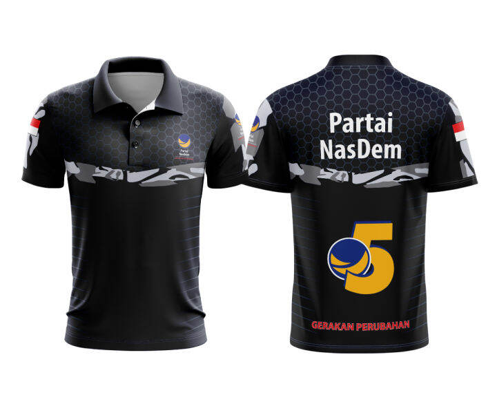 Baju Kaos Polo Partai Nasdem Pemilu 2024 Pria Dewasa Lengan Pendek