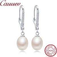 Top Quality 100 Natural Freshwater Pearl Water Drop Earrings Fashion Elegant Party Zirconia Silver 925 Jewelry Womens gift