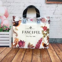 50pc lot Plant Printing Plastic Gift Bags Thick Portable Storage Shopping Bags Clothing Store Bags Wedding Party Supplies