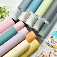 ?โปรดี!! วอลเปเปอร์ติดผนัง สติกเกอร์ติดผนัง Wallpaper PVC กันน้ำ สีพาสเทล กาวในตัว ติดผนังสีพื้นเรียบ หน้ากว้าง 60 ซม X ยาว 5เมตร สุดคุ้ม