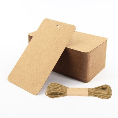 【YF】▫  50pcs Blank Labels With String 10m Rope white Paper Jewelry Price Tags Wrapping Accessories Packing Cards