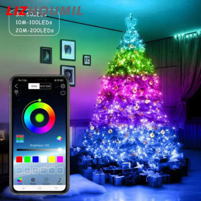 LIZHOUMIL Led Christmas Tree Lamp Bluetooth-compatible App Controlled Rgb Colorful Usb String Lights For Christmas Decoration