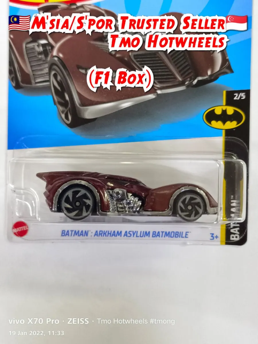 100% Original Hotwheels Series 32/250 BATMAN ARKHAM ASYLUM BATMOBILE  (FCase22)(F1) | Lazada