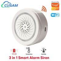 Tuya Smart Wifi Alarm Siren 100Db Speaker Strobe Light Alerts Built-In Temperature And Humidity Sensor For Home Security System