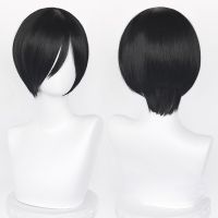 Ada Wong Cosplay Wig Resident Evil 8 Cosplay 32Cm Short Black Heat Resistant Synthetic Hair Anime Wigs + Wig Cap