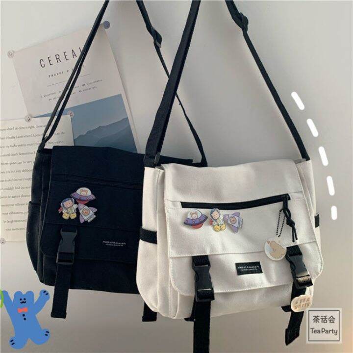 Retro Messenger Canvas Bag Japanese Wild Dark Style Tooling Messenger