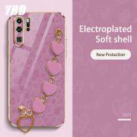 YBD ตรงขอบเคสใส่โทรศัพท์สำหรับ Huawei P30 Pro P20 Pro P20 Lite P30 Lite,Luxury ชุบสไตล์ที่มีรูปแบบความรักสร้อยข้อมือสวยงาม