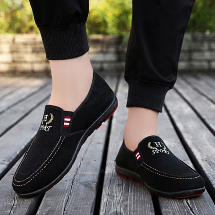 orfilas-รองเท้าโลฟเฟอร์สีดำลำลองผู้ชาย-รองเท้าขี้เกียจ-รองเท้าขับรถ-รองเท้าผ้าแฟชั่น