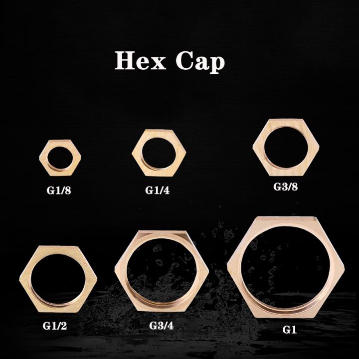 10pcs-all-copper-nut-1-8-quot-1-4-quot-3-8-quot-1-2-quot-3-4-quot-g1-bsp-copper-hex-lock-nuts-pipe-fitting-female-thread-hexagonal-shank-cap