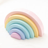 2021Children Wooden Big Rainbow Arched Stacked Toys Montessori Education Building Blocks Jenga Game Ins Style Kids Room Toys Gifts