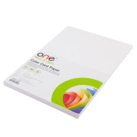 กระดาษการ์ดสี A4 180 แกรม ขาว (50แผ่น) ONE