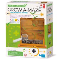 4M Stem Green Science Grow A Maze ชุดปลูกพืช ผ่านเขาวงกต มาพร้อม กล่องโปร่งใส กระติกน้ำ และแว่นขยายขนาดเล็ก เพื่อสังเกตการเจริญเติบโต