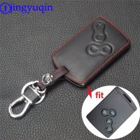 fvdbsdv jingyuqin Remote 4 B Leather Key Case Cover For Renault Koleos Laguna 2 3 Megane 1 2 3 Sandero Scenic Captur Clio Duster Fluence