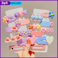 LHPFI 8Pcs สีลูกอมสี คลิปผมรัก หวานหวานแหววว น่ารักน่ารักๆ อุปกรณ์เสริมผม แฟชั่นสำหรับผู้หญิง คลิปหน้าม้าแบบหนีบ Barrettes บาร์เร็ตต์ สาวๆ