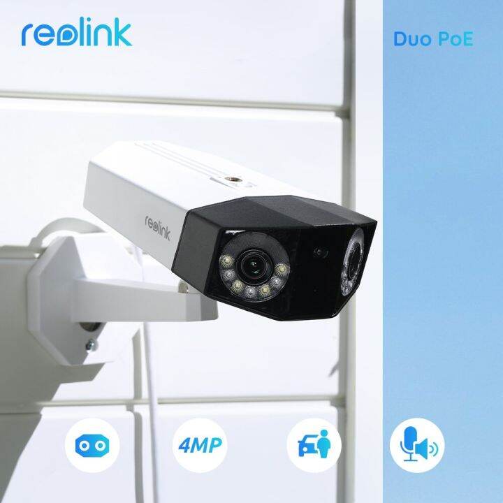 Reolink DUO POE Dual Lens 2K Wide View Outdoor AI Human/Car Detect ...