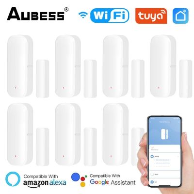 AUBESS Tuya WiFi Smart Door Sensor Door Open Closed Detectors Smart Home Security Protection Alarm System Smart Life APP Control