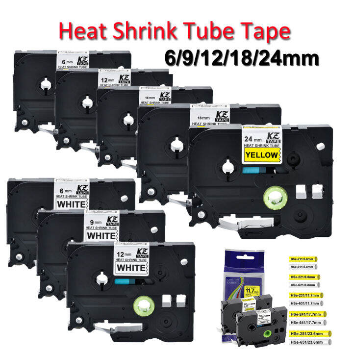 1Pack Heat Shrink Tubing Labels HSE231 HSE221 Compatible brother HSE211, HSE221, HSE231, HSE