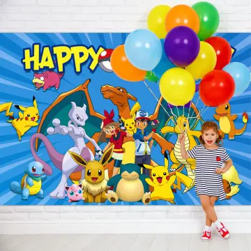 Pokemon Theme Birthday Decorations Pikachu Happy Birthday Backdrop