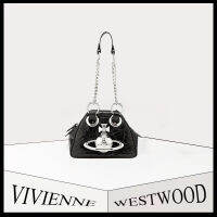 new แท้ Vivienne Westwood bag วิเวียน กระเป๋า กระเป๋าพังก์ กระเป๋าถือ ถุงหนัง โซ่โลหะสามารถถอดประกอบได้ สต็อกพร้อม