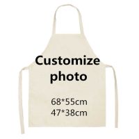 Customized Photo Aprons Kitchen Linen Apron for Man Woman Any DIY Design Baking Cooking Apron Adult Kids Aprons Aprons