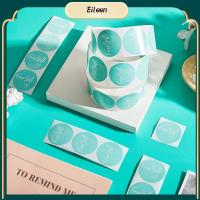 EILEEN สติ๊กเกอร์2ม้วนความขอบคุณลูกค้า1.5นิ้วสีฟ้าม้วนป้ายสติ๊กเกอร์1000ชิ้นซองจดหมายที่ส่งทางไปรษณีย์บรรจุด้วยตนเองสติ๊กเกอร์ติดผนัง