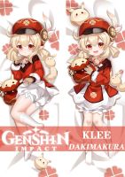 Genshin Impact Klee Dakimakura ปกการ์ตูนอะนิเมะกอดปลอกหมอนร่างกาย 50X160 ซม. หมอนนอนหมอน Otaku น่ารัก