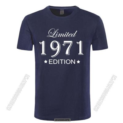 Man Made In 1971 T-Shirt Tops Funny August Style Limited Edition 1971 T Shirts Funny Birthday Crew Neck Cotton Men