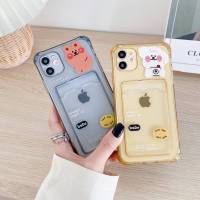 เคสไอโฟน เคส iPhone กันกระแทกเคสใส่บัตร เคสซิลิโคนใส เคสใสทรงสี่เหลี่ยม7/8/6 12/12pro 11/13 /13promax เคสใส่บัตร #419