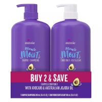 แชมพู ครีมนวด สูตรอโวคาโด Aussie Miracle Moist with Avocado &amp; Jojoba Oil, Paraben Free Shampoo &amp; Conditioner 778ml.