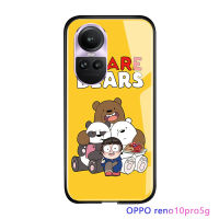 เคส OPPO Reno10 Pro 5G ลายการ์ตูนเคสสำหรับเด็กผู้หญิงขอบนิ่มเคสฝาหลังกระจกเทมเปอร์เคสมันวาว