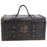 Retro Treasure Chest Vintage Wooden Storage Box Antique Style Jewelry Organizer for Wardrobe Jewerly Box Trinket Box