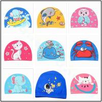 Kids Children Swimming Cap Cute Cartoon Fabric Swiming Pool Water Sport Protect Ears Hat  Boys Girls Swim Bathing Hats Caps Swim Caps