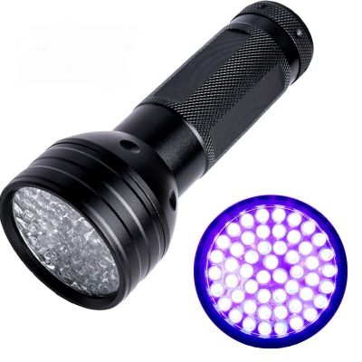 UV Flashlight 51LED UV Light 395-400nm LED 3 Modes Dimming Jewelry Inspection Torch Ultraviolet Power Light Lamp with Pet Care Rechargeable Flashlight