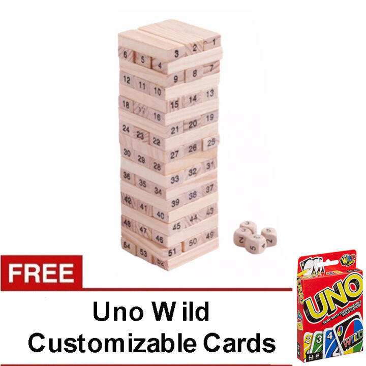 Bright berry Wooden Jenga Blocks Tower Multiplayer Game Stacko Blocks