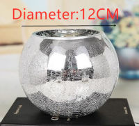 Light luxury plating silver glass vase flower color glass vase ball glass vase wedding dried flower storage decoration gift