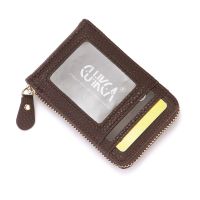 Cuikca Leather Card Holder Travel Bank Ticket Organizer Credit Bag Card Card Journey Wallet