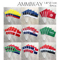 AMMIWAY 14x21 ซม. 5 pcs โคลัมเบีย เอสโตเนีย ตูนิเซีย เดนมาร์ก โครเอเชีย ซาอุดีอาระเบีย แอฟริกาใต้ สาธารณรัฐโดมินิกัน ซีเรีย ธงมือขนาดเล็ก-yrumrudang