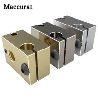 【CW】 High Quality V6 Heater Block Plated Copper Brass PT100 3D Printer Parts Heat Block For Upgrade E3D V6 Hotend DDB Titan Extruder