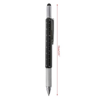 ❀ COLO 6 in 1 metal pen Multifunction Tool Ballpoint Pen Screwdriver Ruler