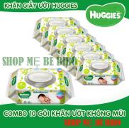 10 GÓI KHĂN ƯỚT HUGGIES 64 MIẾNG KHÔNG MÙI