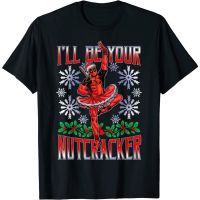 ข้อเสนอพิเศษ เสื้อยืด พิมพ์ลาย Marvel Deadpool Nutcracker Ballerina Santa Christmas สําหรับผู้หญิงS-5XL