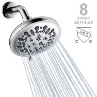 Shower Head High Pressure Rain Fixed Showerhead 8-Function Adjustable Swivel Multi-Function Shower Bathroom Accessories