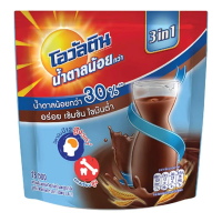 Ovaltine โอวัลติน 3 อิน 1 เครื่องดื่มมอลต์สกัด รสช็อกโกแลต สูตรน้ำตาลน้อยกว่า 31 กรัม แพ็ค 18 ซอง