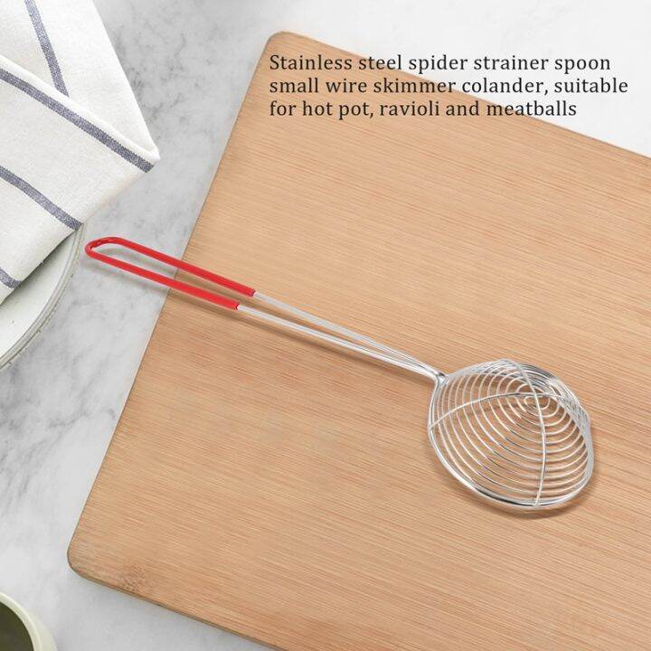 8-pieces-stainless-steel-spider-strainer-spoon-small-wire-skimmer-colander-for-hot-pot-tortellini-and-meatball